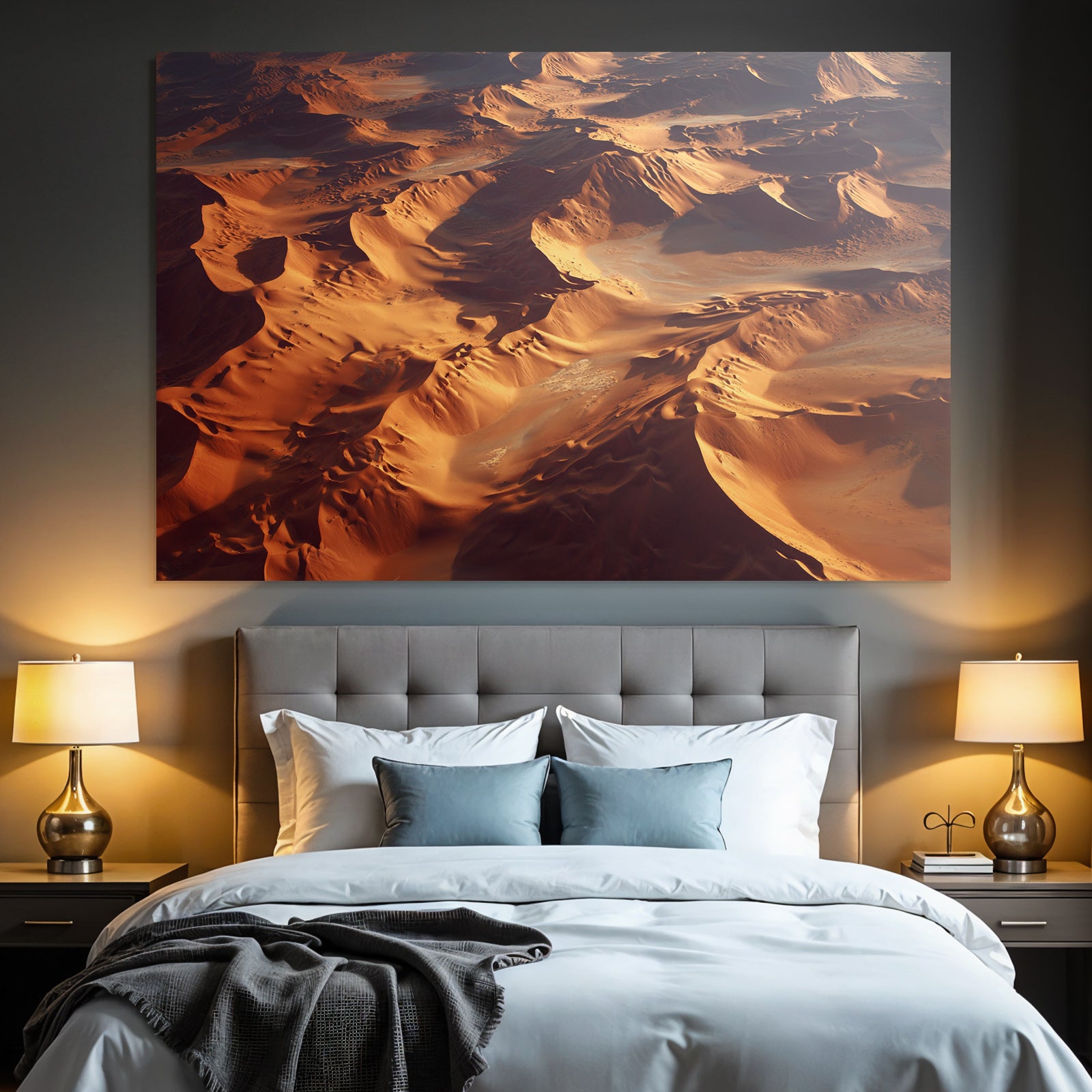 Deserts Vast Desert Landscape Sand Dunes Sunshine Orange Brown