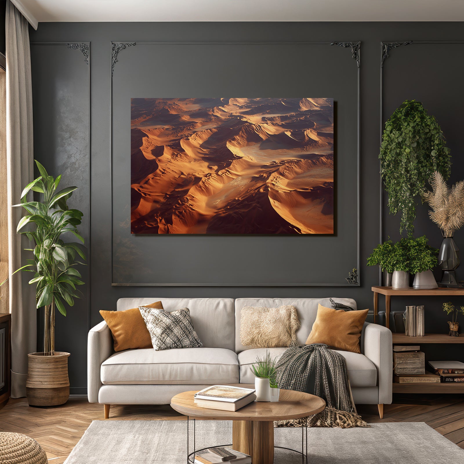 Deserts Vast Desert Landscape Sand Dunes Sunshine Orange Brown