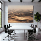 Desert Wide Arid Landscape With Sand Dunes Blurred Visibility