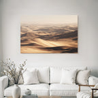 Desert Wide Arid Landscape With Sand Dunes Blurred Visibility