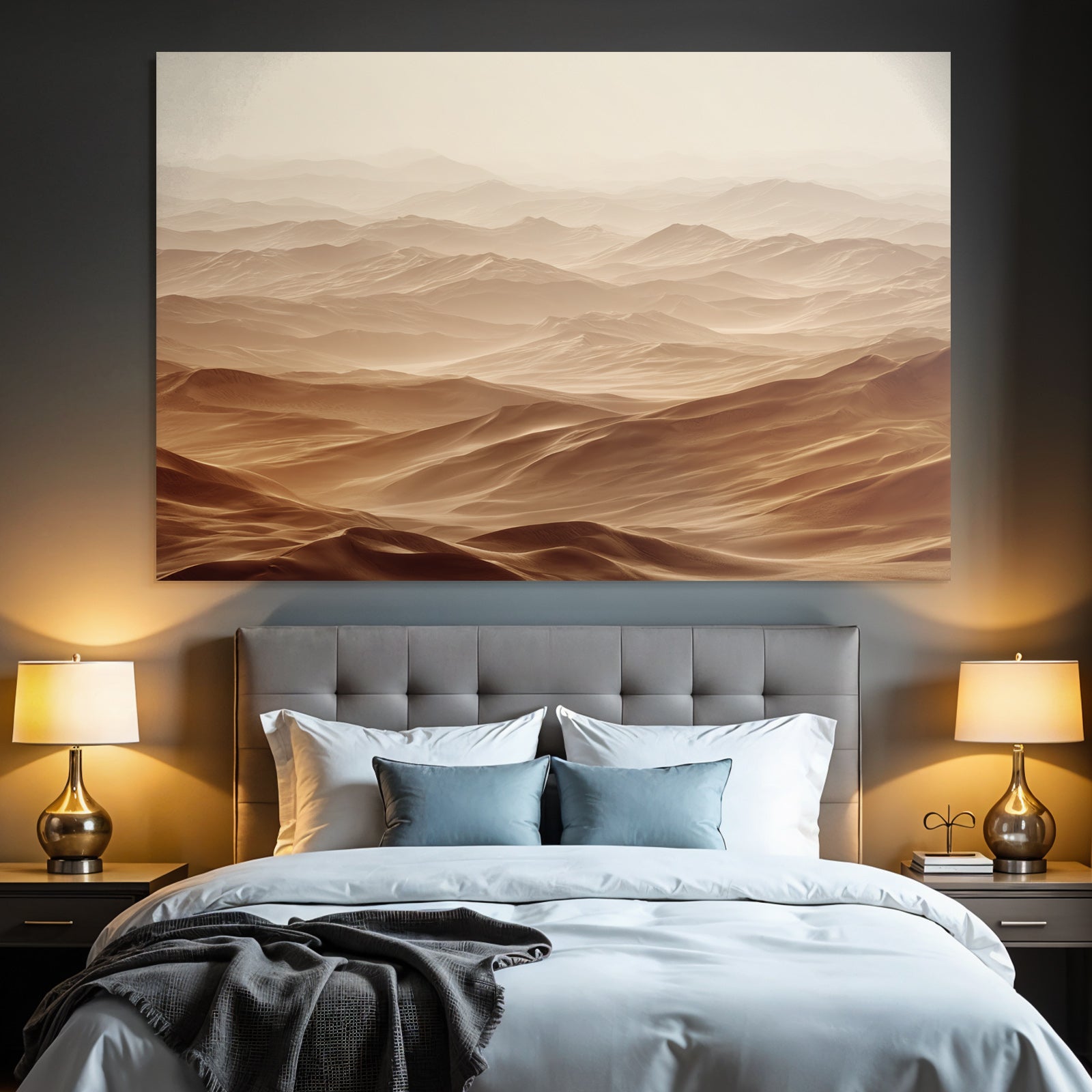 Desert Wide Sand Dune Landscape Peaceful And Beautiful