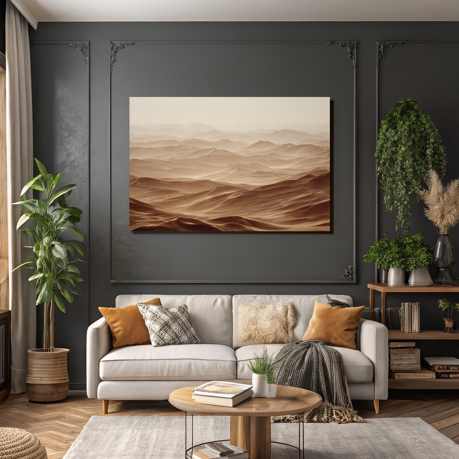 Desert Wide Sand Dune Landscape Peaceful And Beautiful