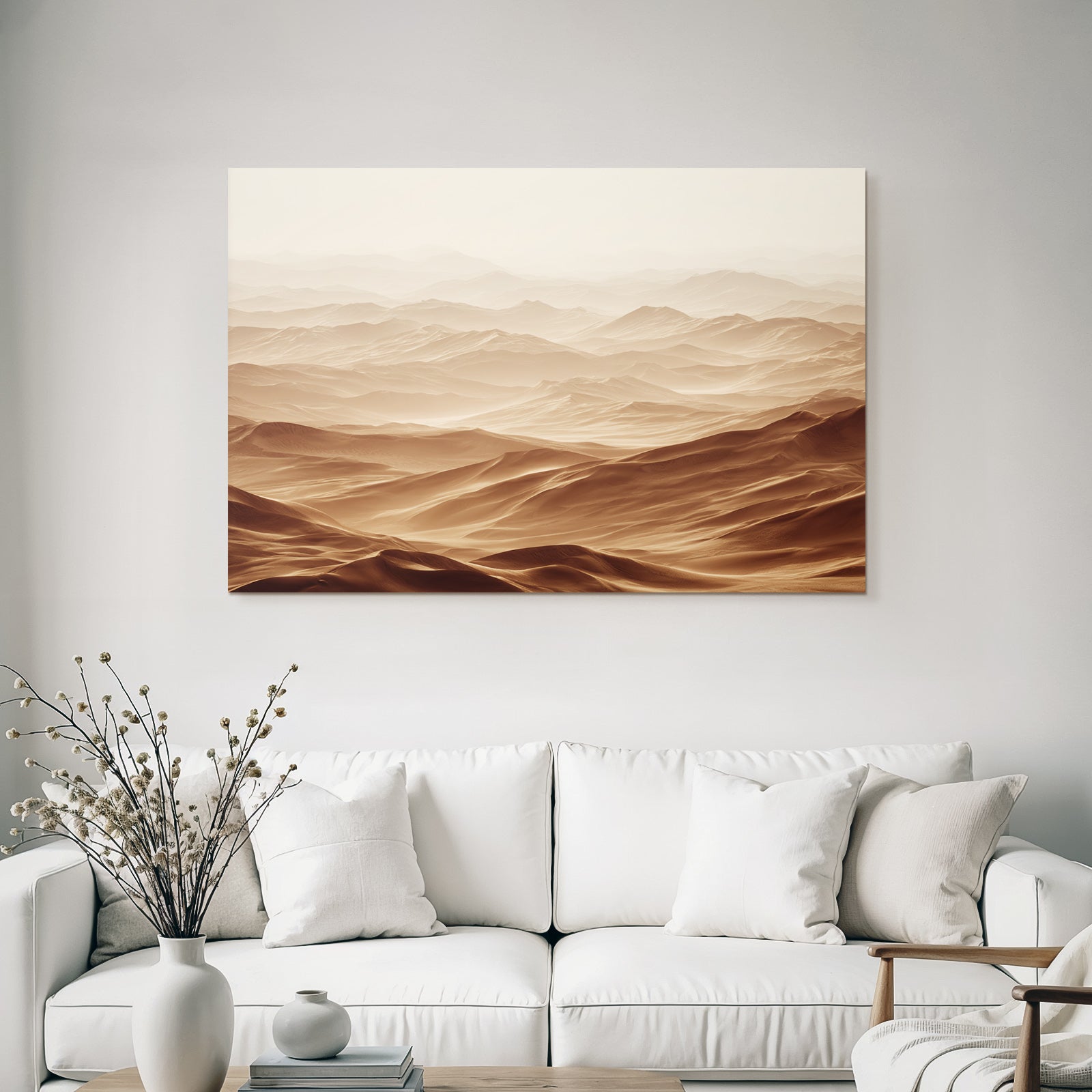 Desert Wide Sand Dune Landscape Peaceful And Beautiful
