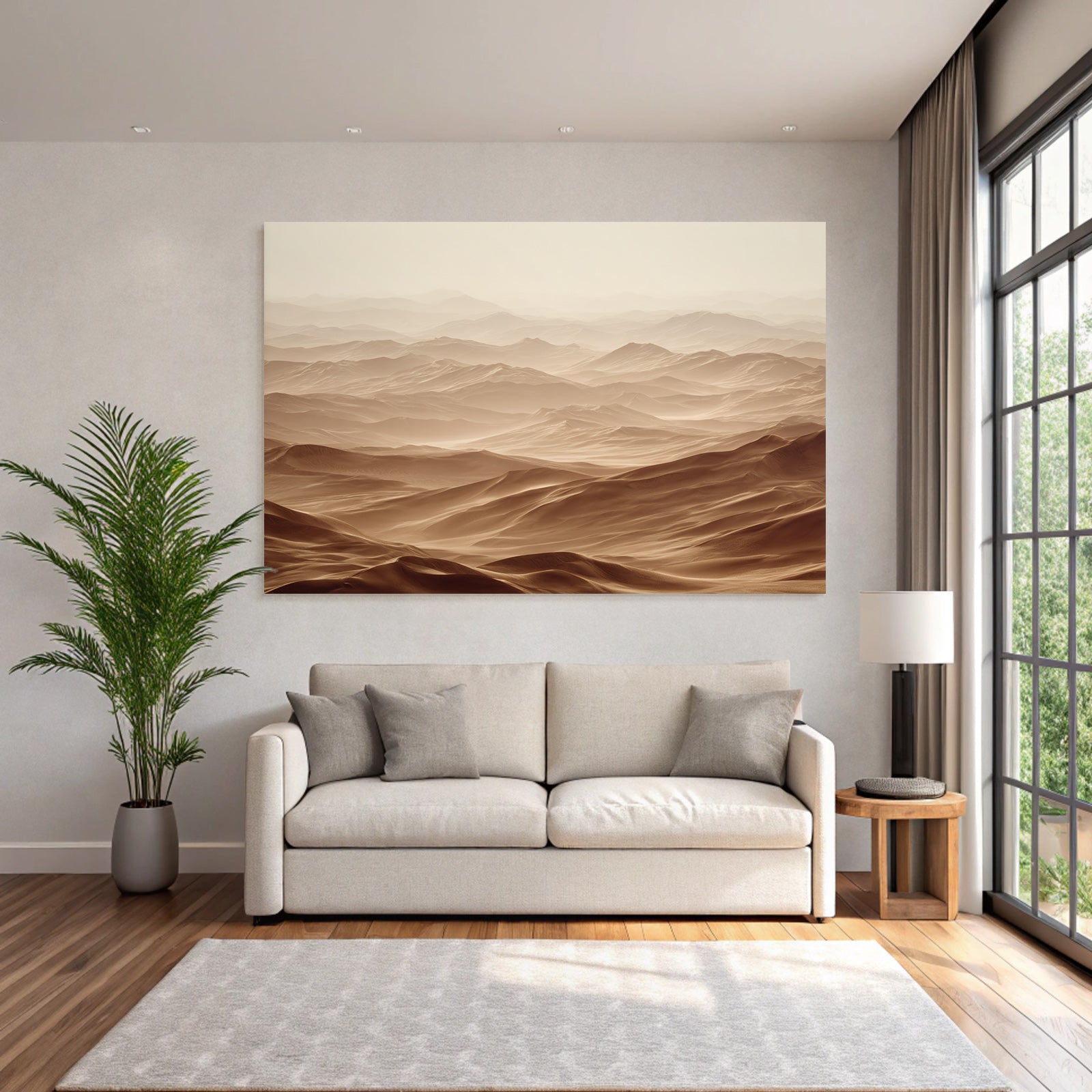 Desert Wide Sand Dune Landscape Peaceful And Beautiful