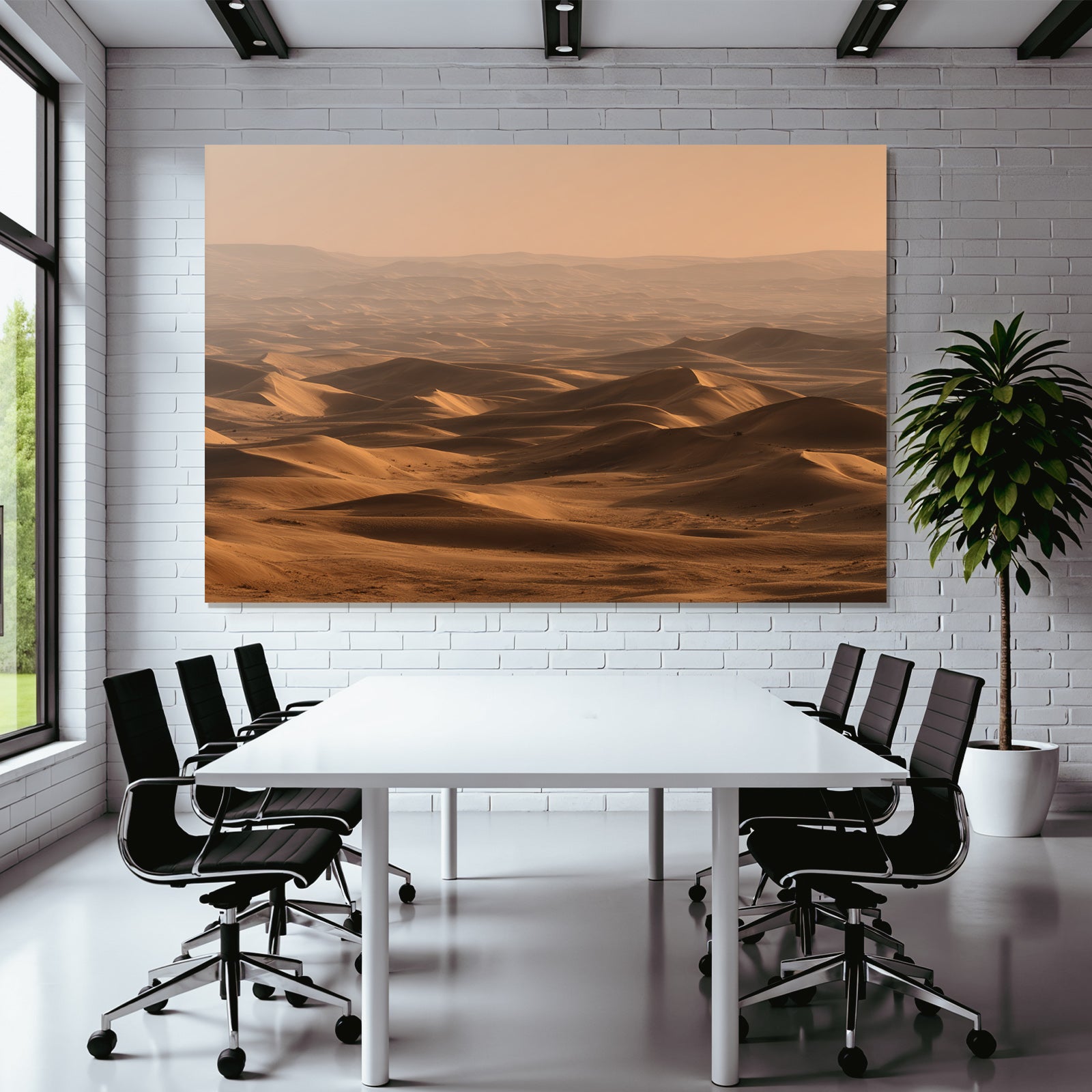Deserts Wide desert landscape with sand dunes sunlight