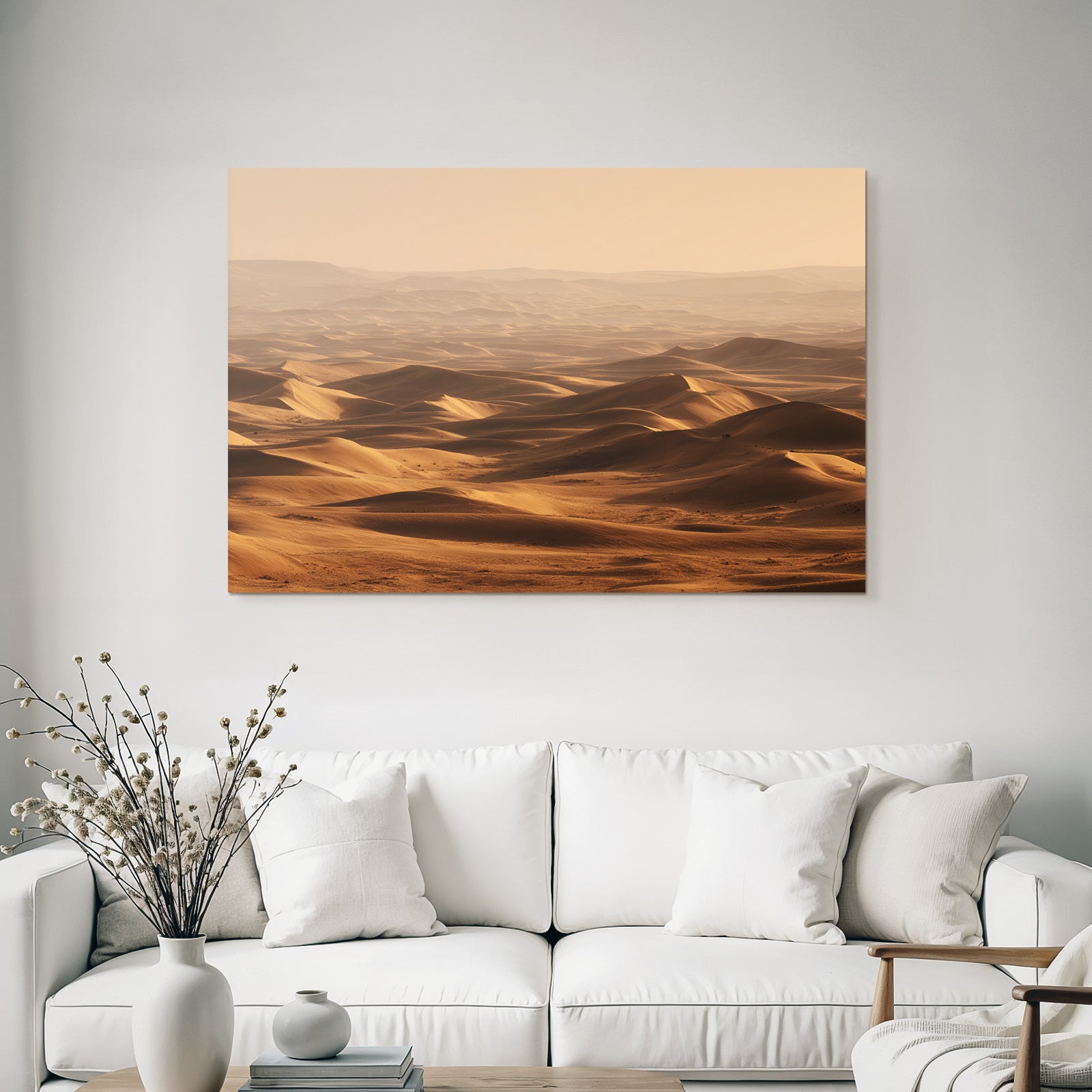 Deserts Wide desert landscape with sand dunes sunlight