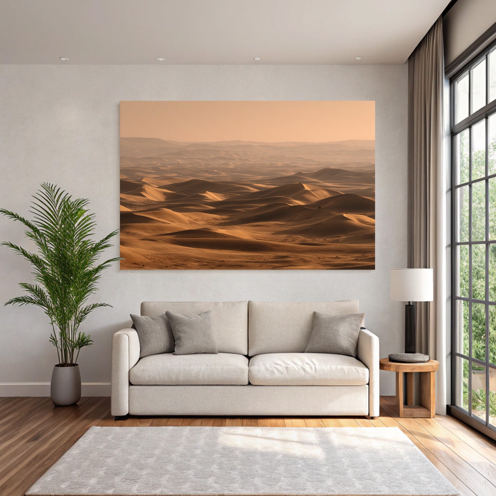 Deserts Wide desert landscape with sand dunes sunlight