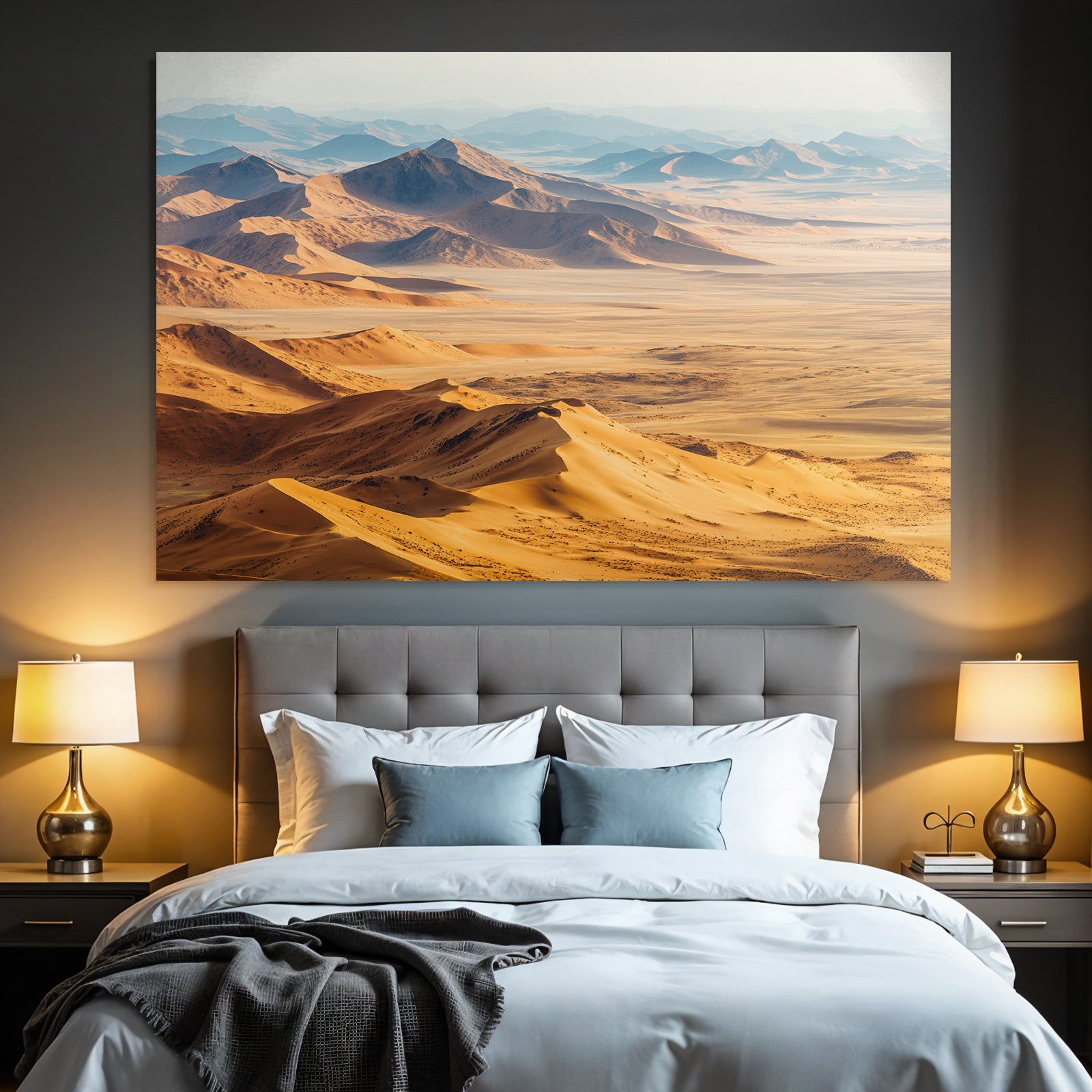 Desert landscape in the golden hour light