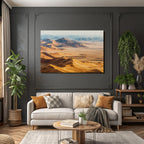 Desert landscape in the golden hour light