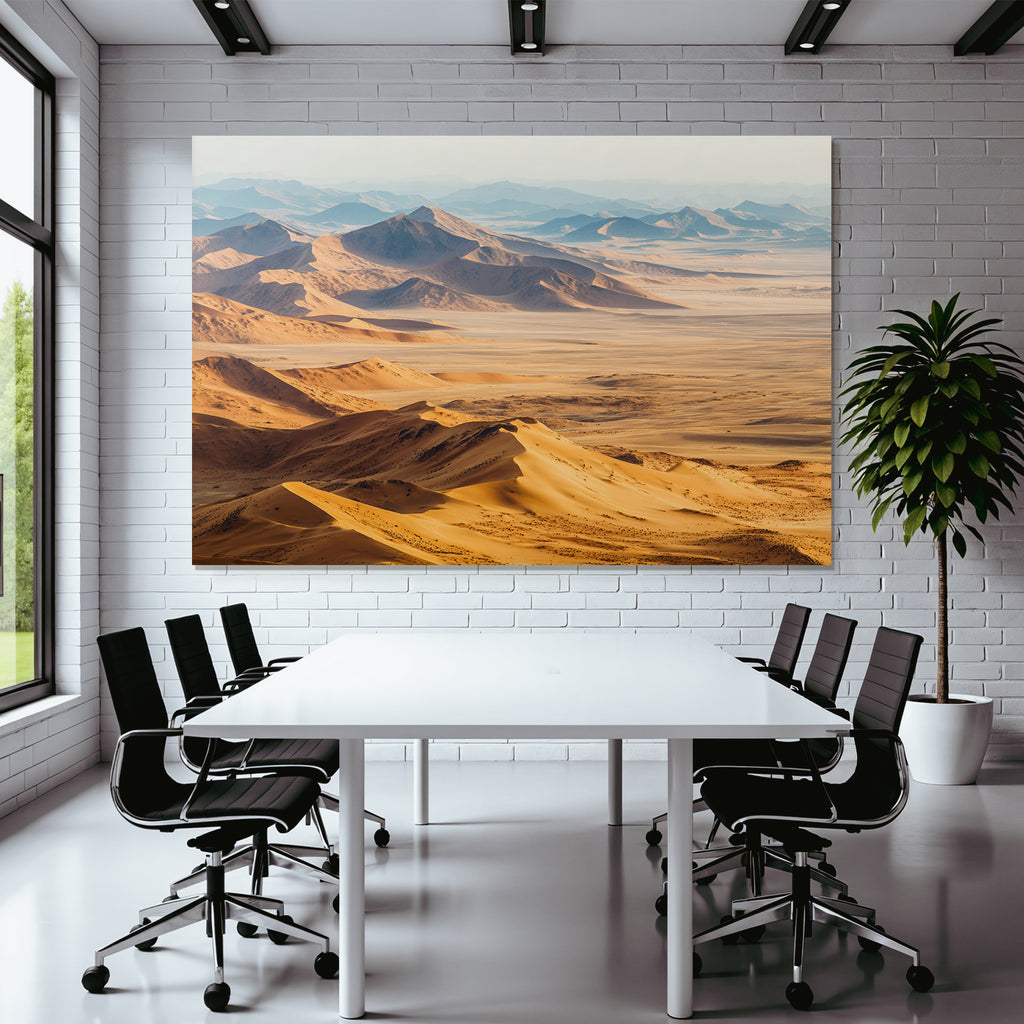 Desert landscape in the golden hour light