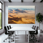 Desert landscape in the golden hour light