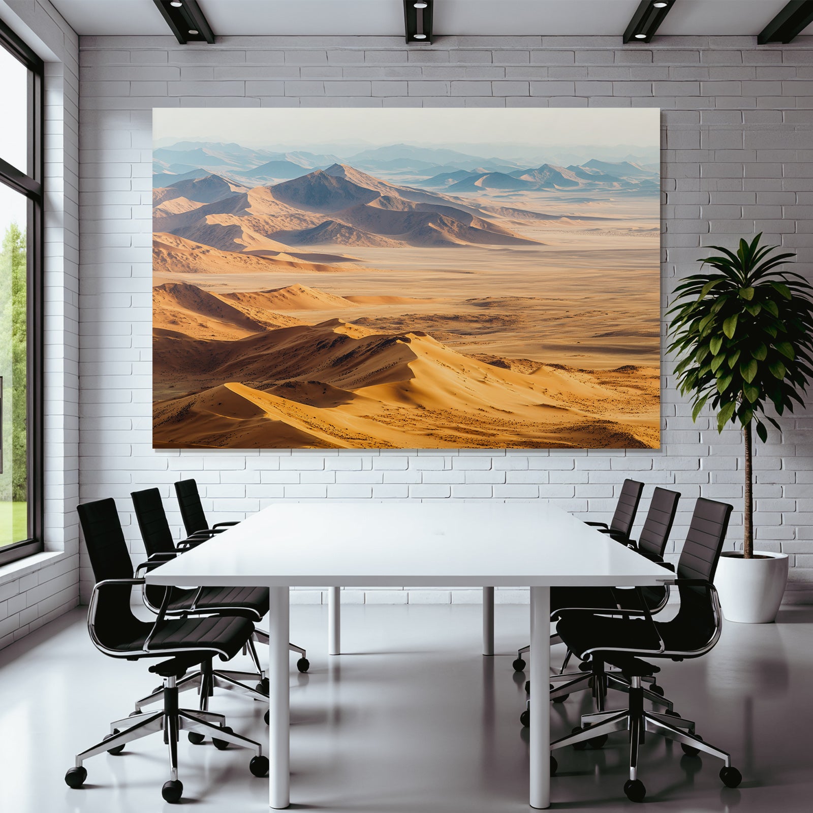 Desert landscape in the golden hour light