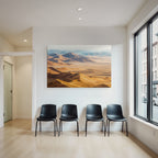 Desert landscape in the golden hour light