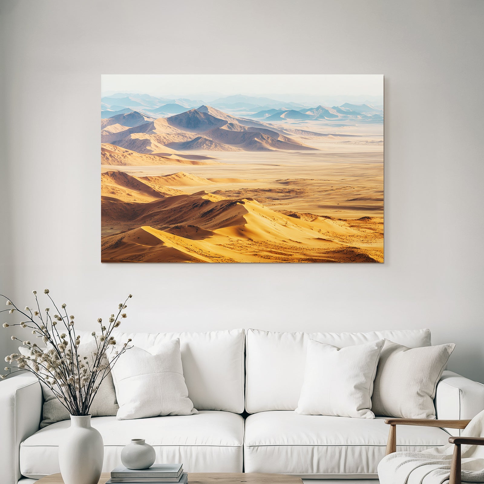 Desert landscape in the golden hour light