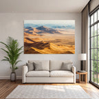 Desert landscape in the golden hour light
