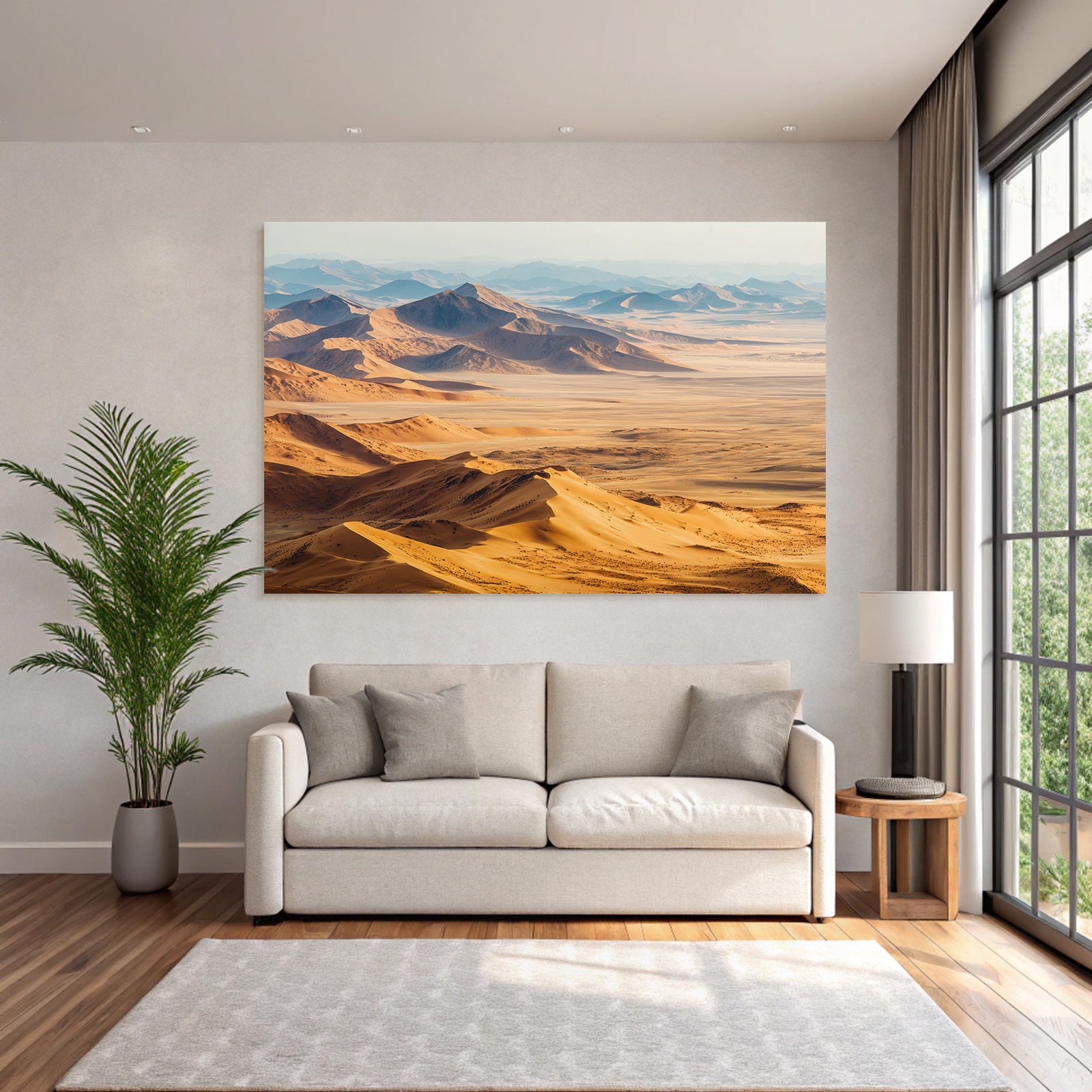 Desert landscape in the golden hour light