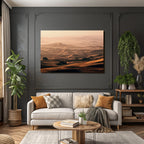 Deserts Beautiful desert landscape with dunes in golden light