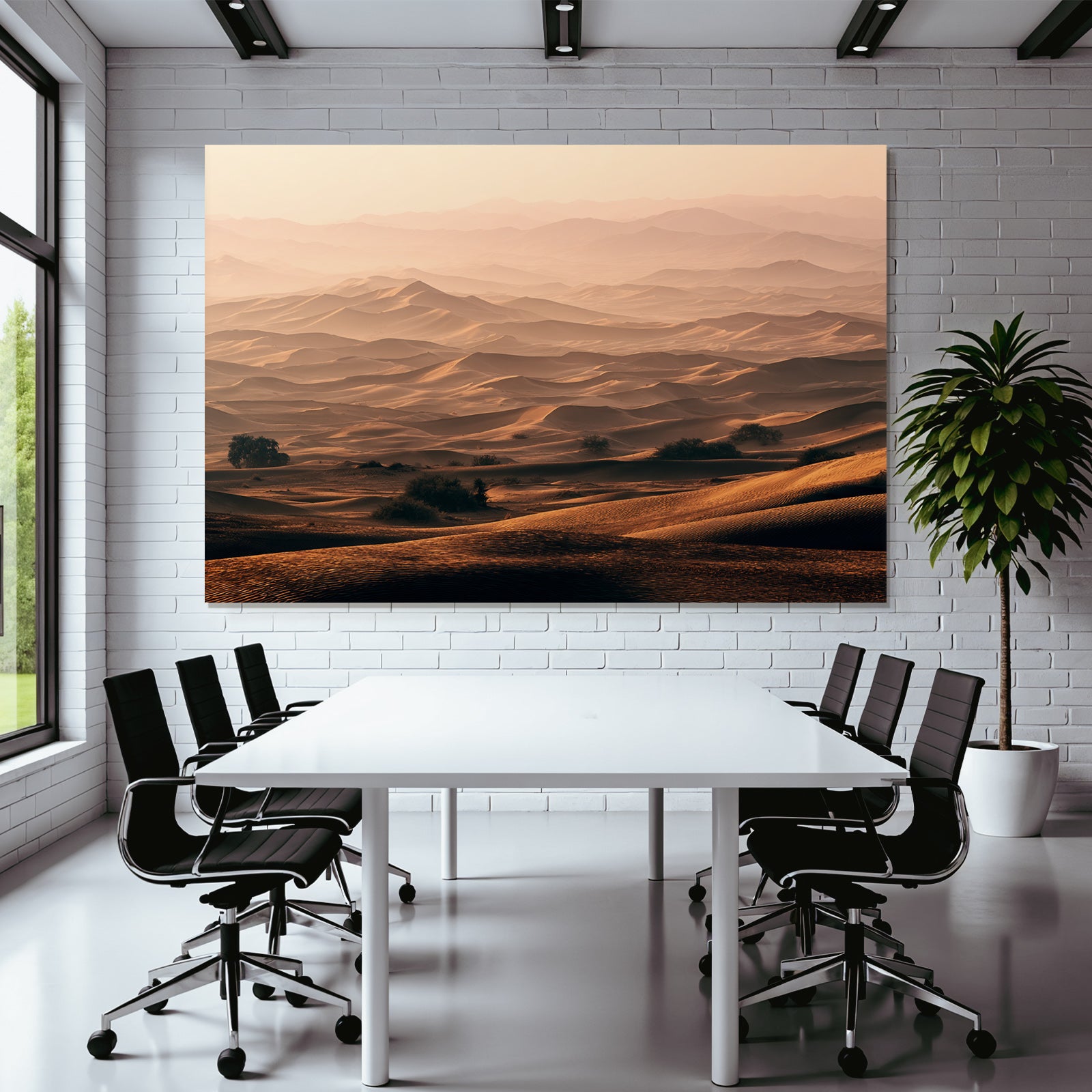 Deserts Beautiful desert landscape with dunes in golden light