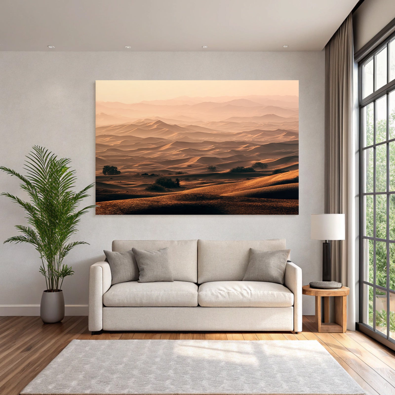 Deserts Beautiful desert landscape with dunes in golden light