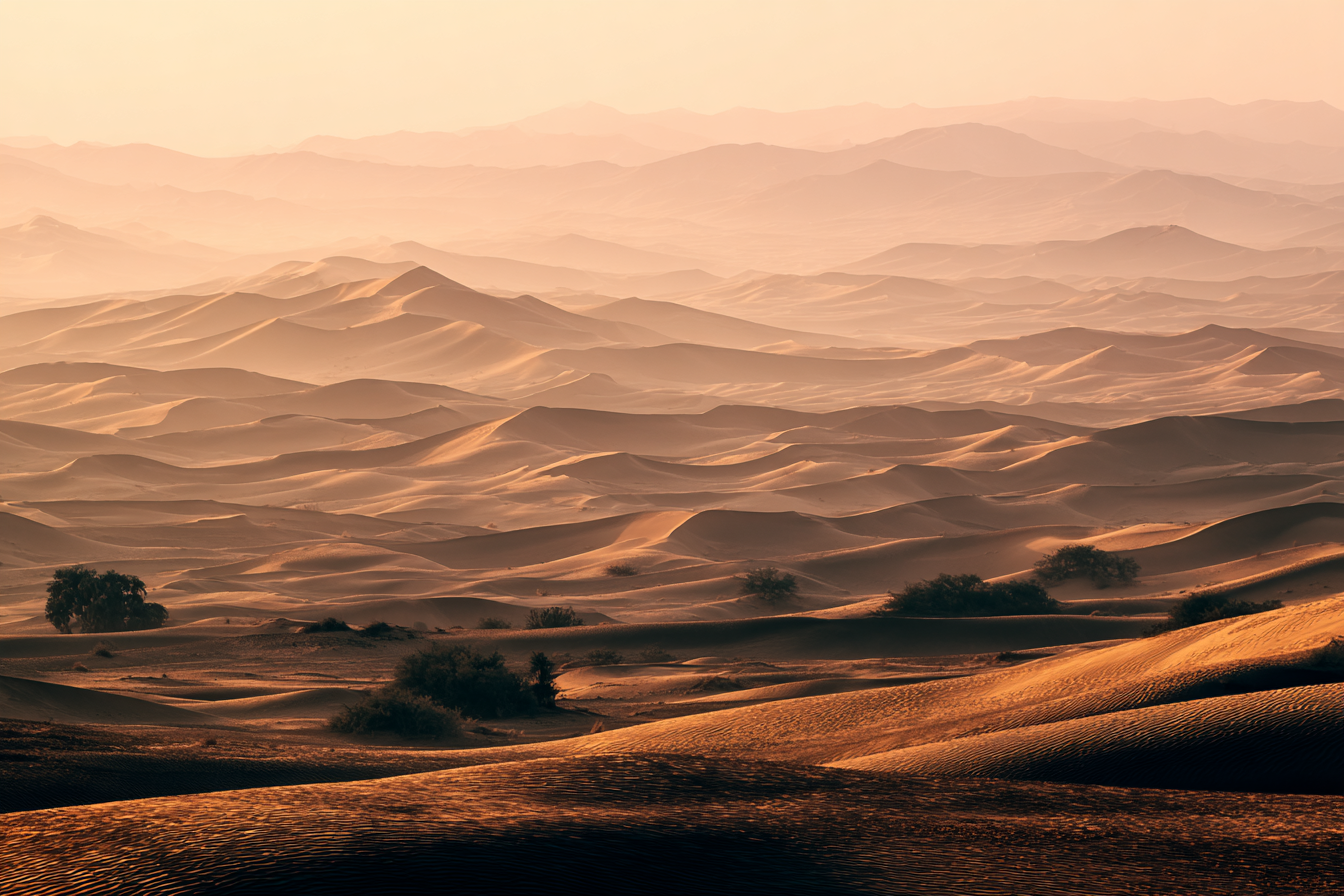 Wüsten Wunderschöne Wüstenlandschaft Mit Dünen Im Goldenen Licht | Wuesten und Savanne | Landschaften