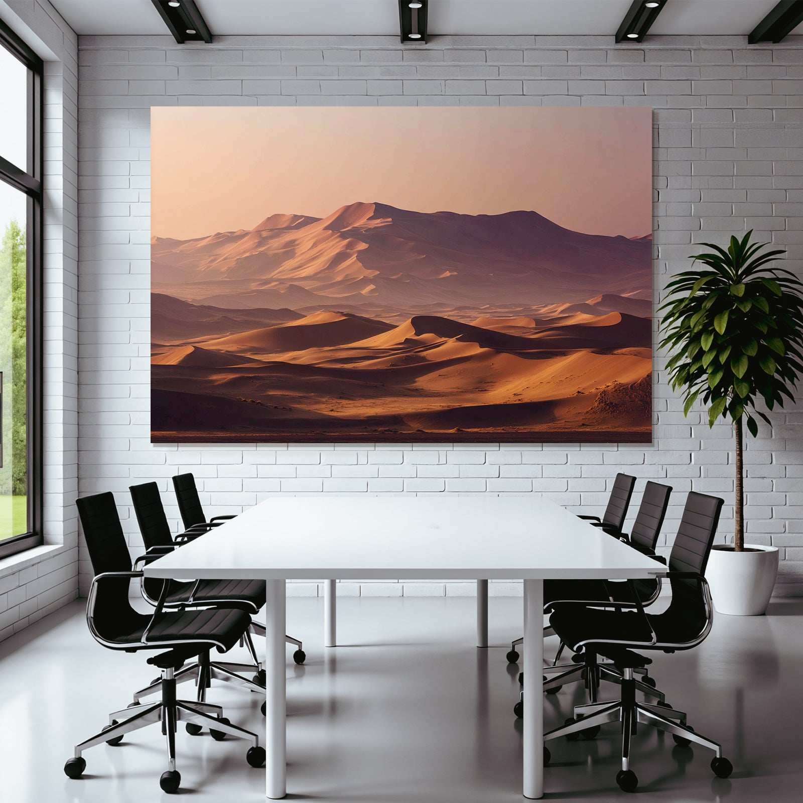 Deserts Beautiful desert landscape with sand dunes and mountains