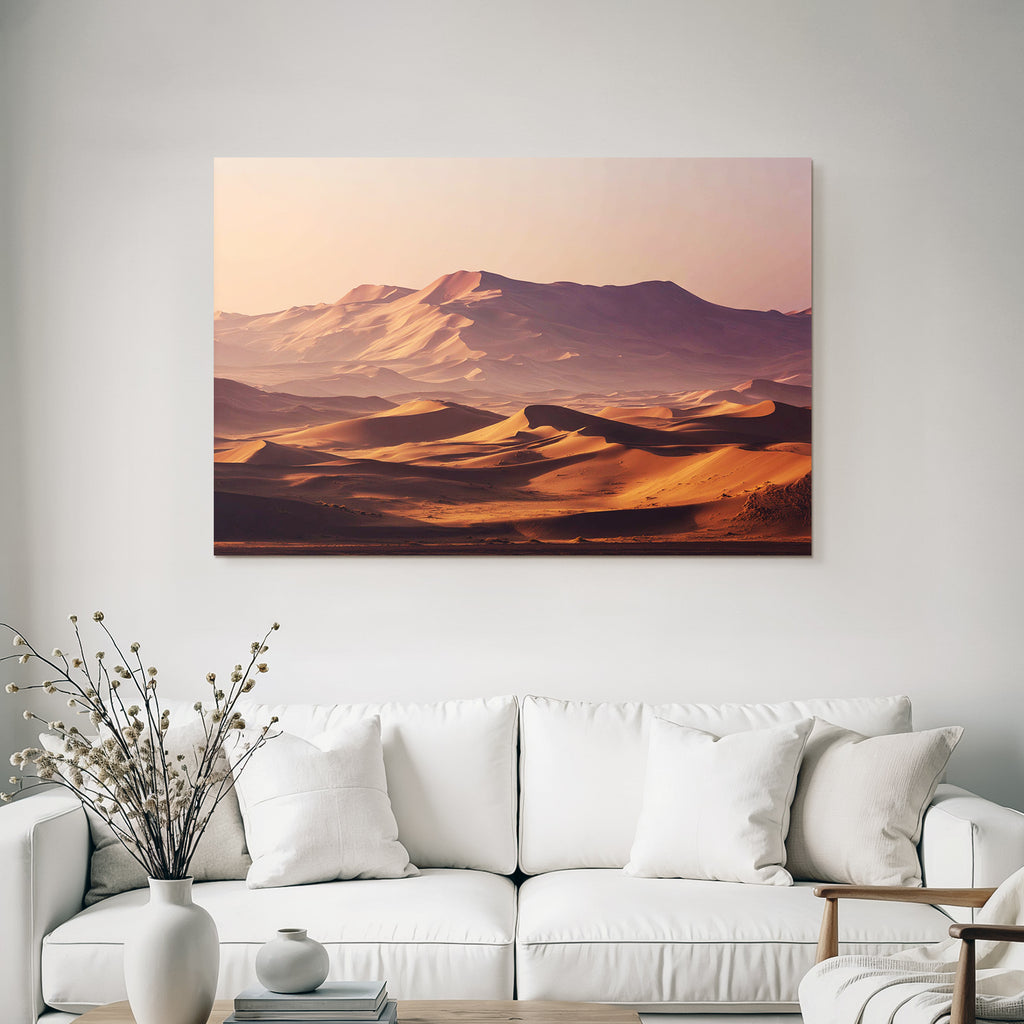 Deserts Beautiful desert landscape with sand dunes and mountains