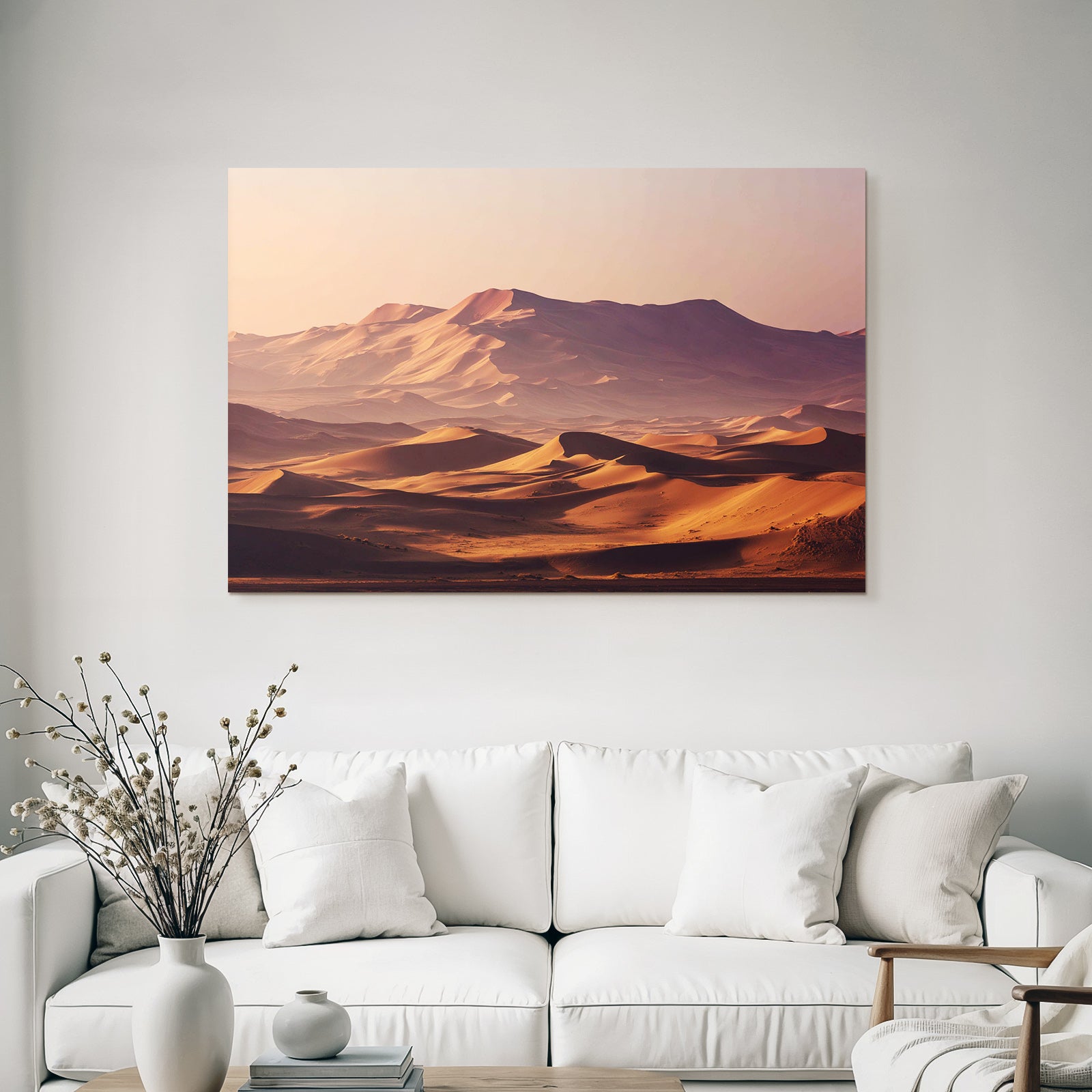 Deserts Beautiful desert landscape with sand dunes and mountains