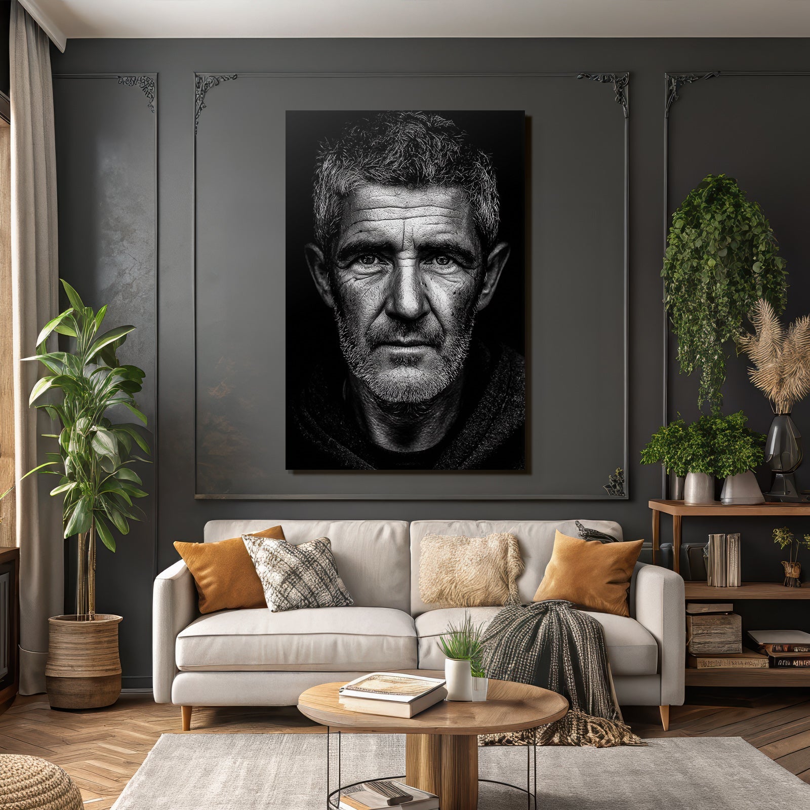 Alter Mann Portrait Schwarz Weiss Details Texturen