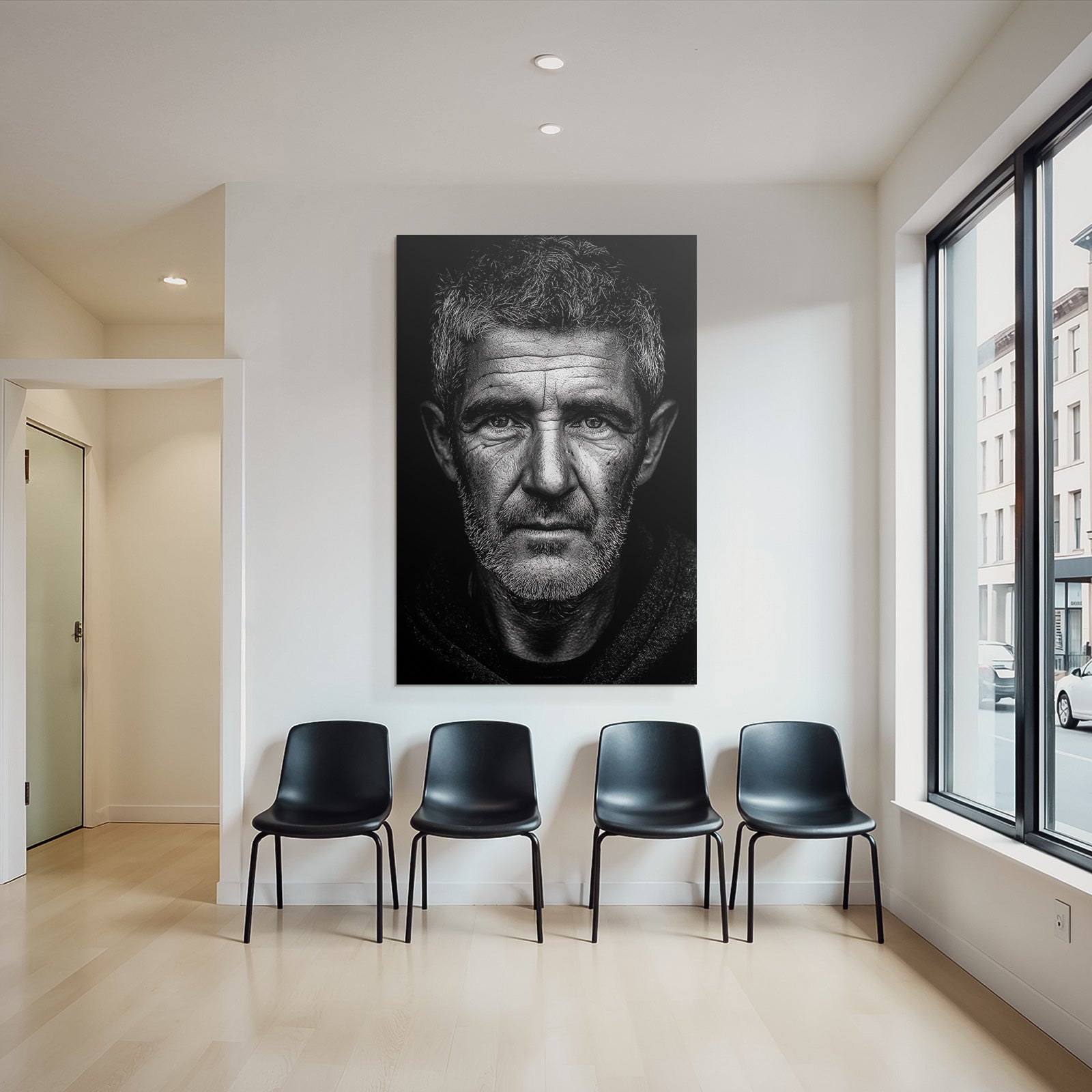Alter Mann Portrait Schwarz Weiss Details Texturen