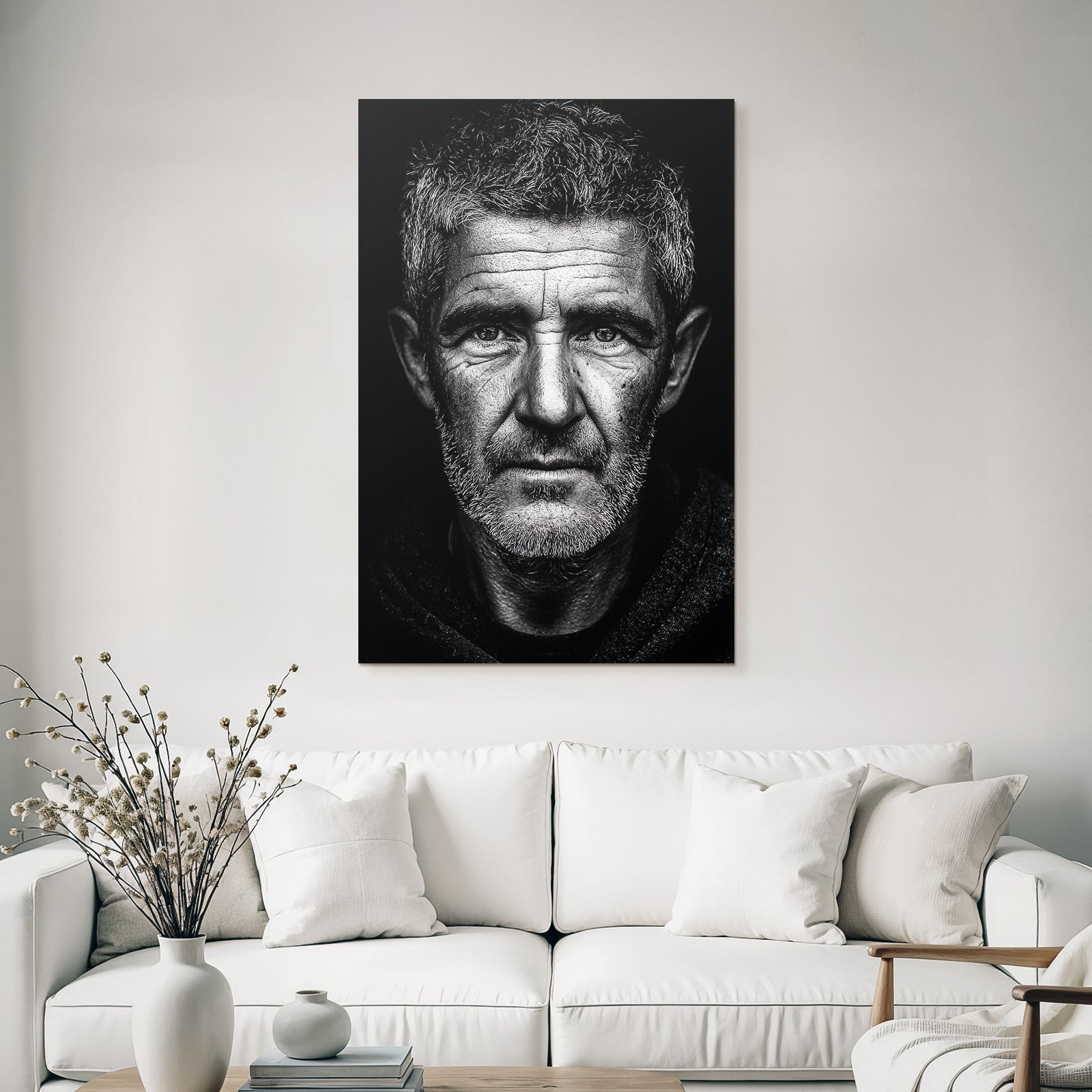 Alter Mann Portrait Schwarz Weiss Details Texturen