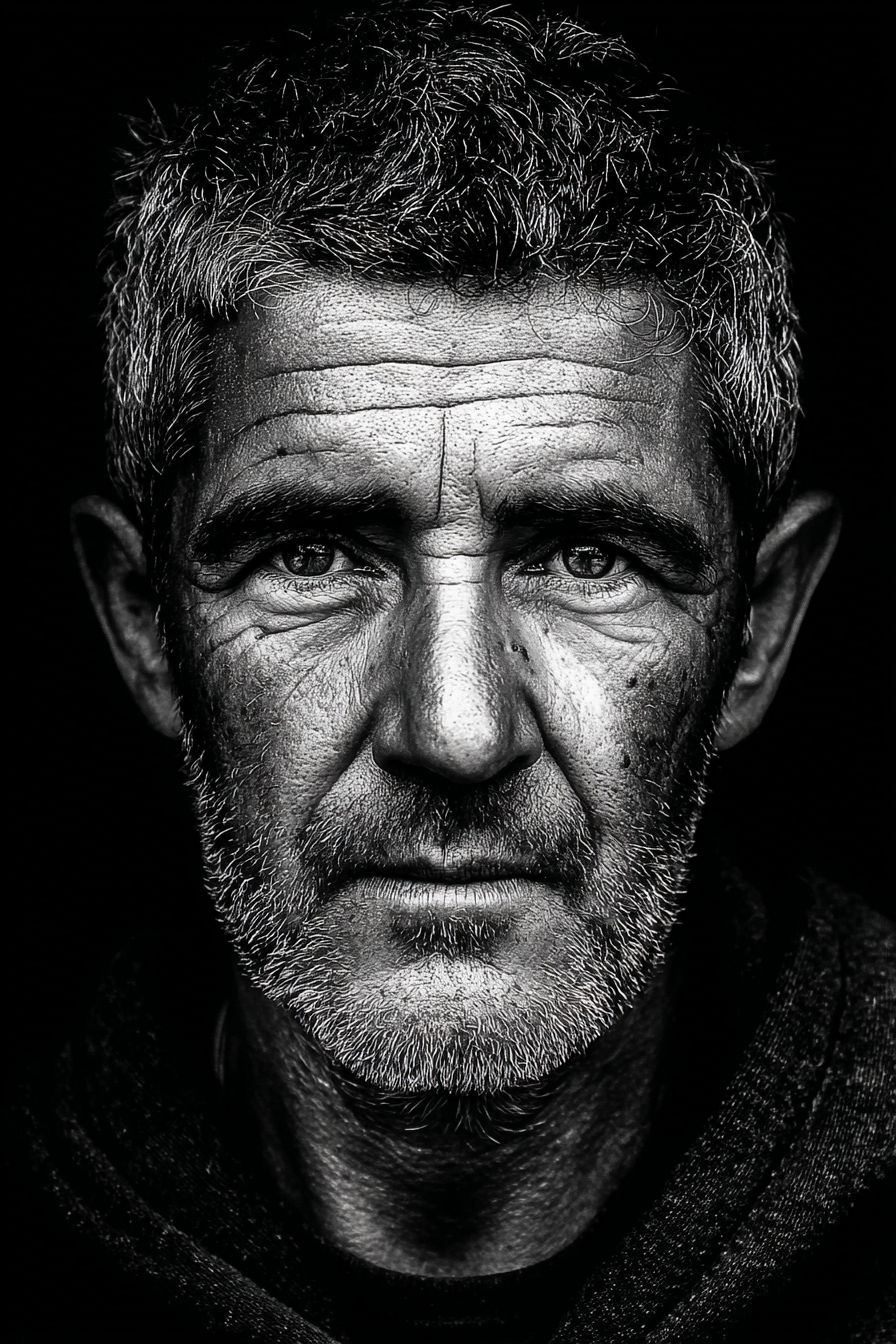 Alter Mann Portrait Schwarz Weiss Details Texturen | Frauen und Maenner | Menschen und Emotionen