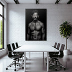 Muscularer Mann Intense Ausdruck Portrait Sw