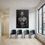 Muscularer Mann Intense Ausdruck Portrait Sw