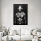 Muscularer Mann Intense Ausdruck Portrait Sw