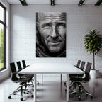 Nahaufnahme Portrait Mann In Schwarz Weiss