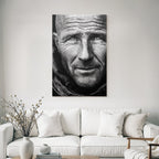 Nahaufnahme Portrait Mann In Schwarz Weiss