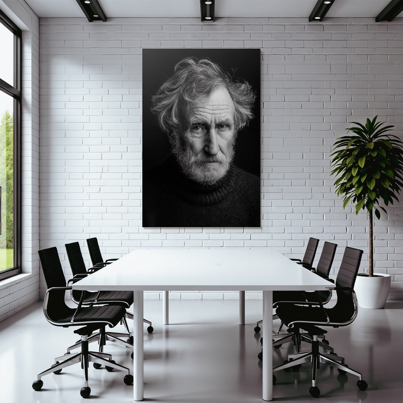 Portrait Alterer Mann Unordentliche Haare Ernste Miene