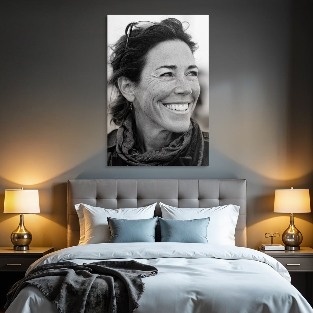 Smilende Person Mit Loosem Haar Und Schleife
