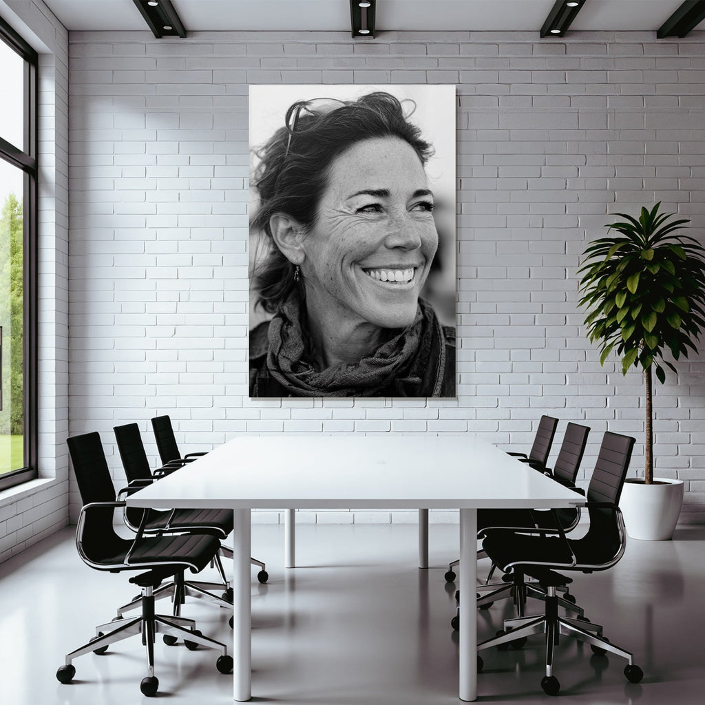 Smilende Person Mit Loosem Haar Und Schleife