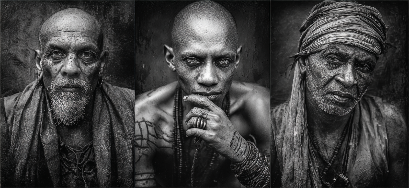 Drei Portraits In Schwarz Und Weiss Mit Ausdruck Voller Emotionen | Frauen und Maenner | Menschen und Emotionen