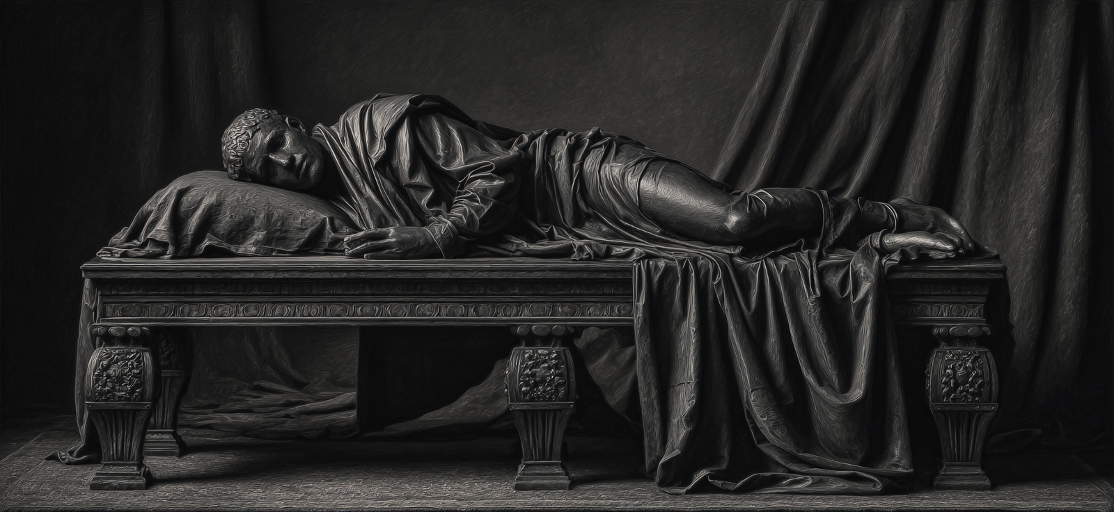 Klassische Statü In Repose Dramatische Licht Und Schatten | Frauen und Maenner | Menschen und Emotionen