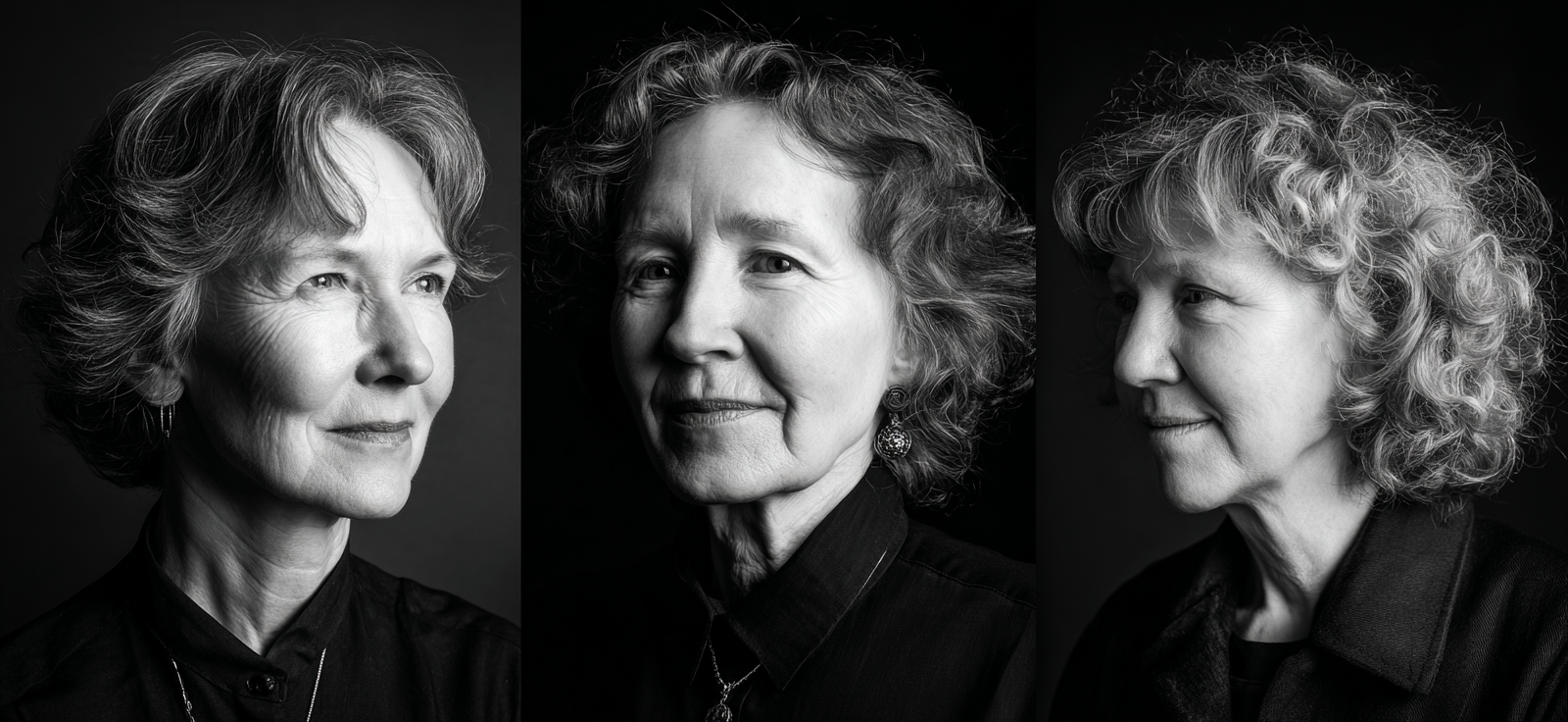 Schwarz Und Weiss Portrait Von Einer Person Mehrere Ausdrücke Und Anhäufe | Frauen und Maenner | Menschen und Emotionen