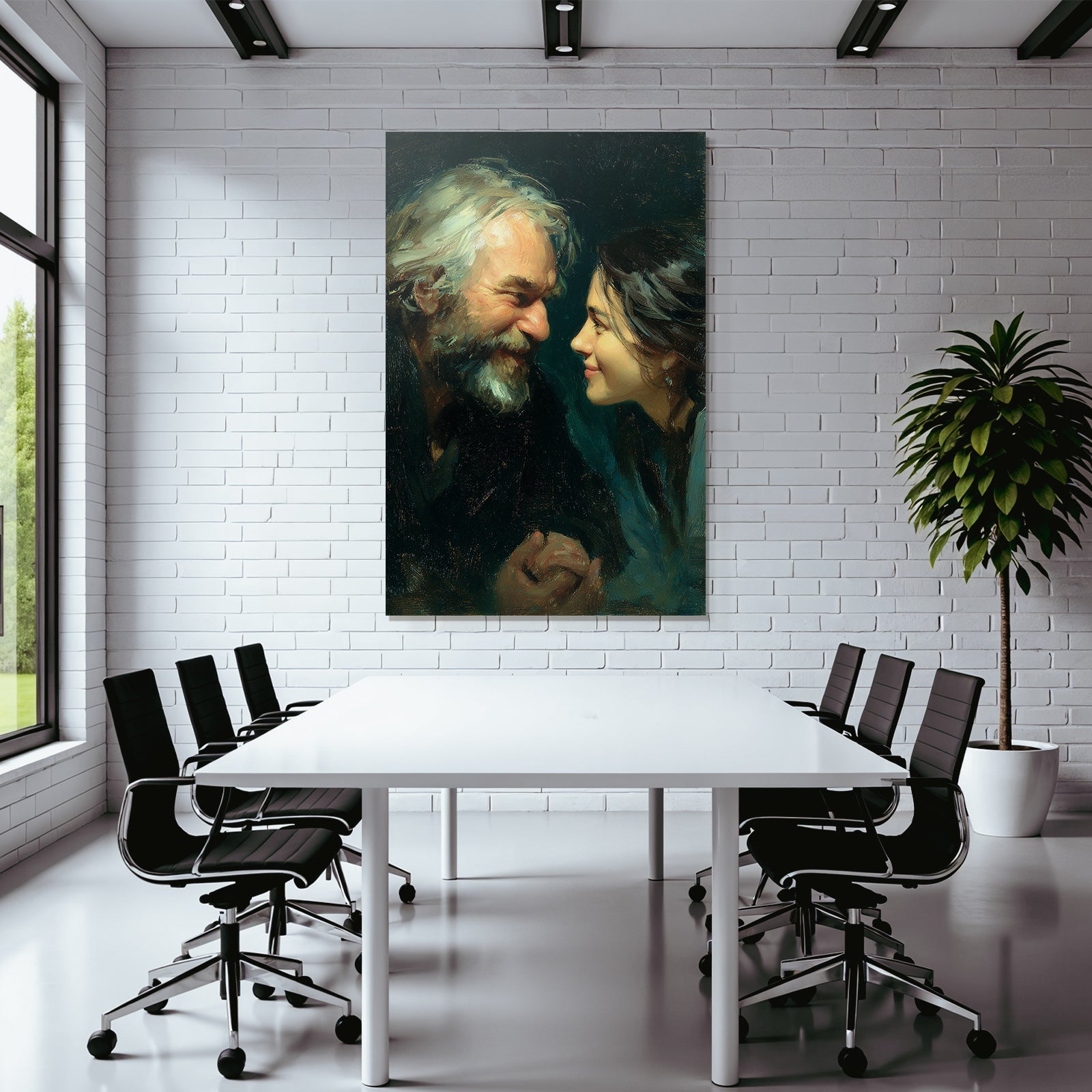 Porträts Portrait Von Zwei Aber Zusammenhalt Und Verbindung Impressionistisch