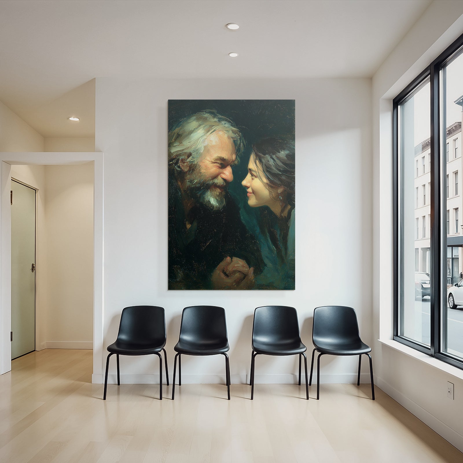 Porträts Portrait Von Zwei Aber Zusammenhalt Und Verbindung Impressionistisch