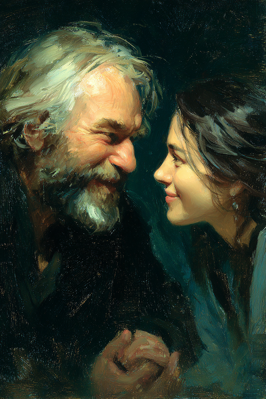 Porträts Portrait Von Zwei Aber Zusammenhalt Und Verbindung Impressionistisch | Liebe und Zweisamkeit | Menschen und Emotionen