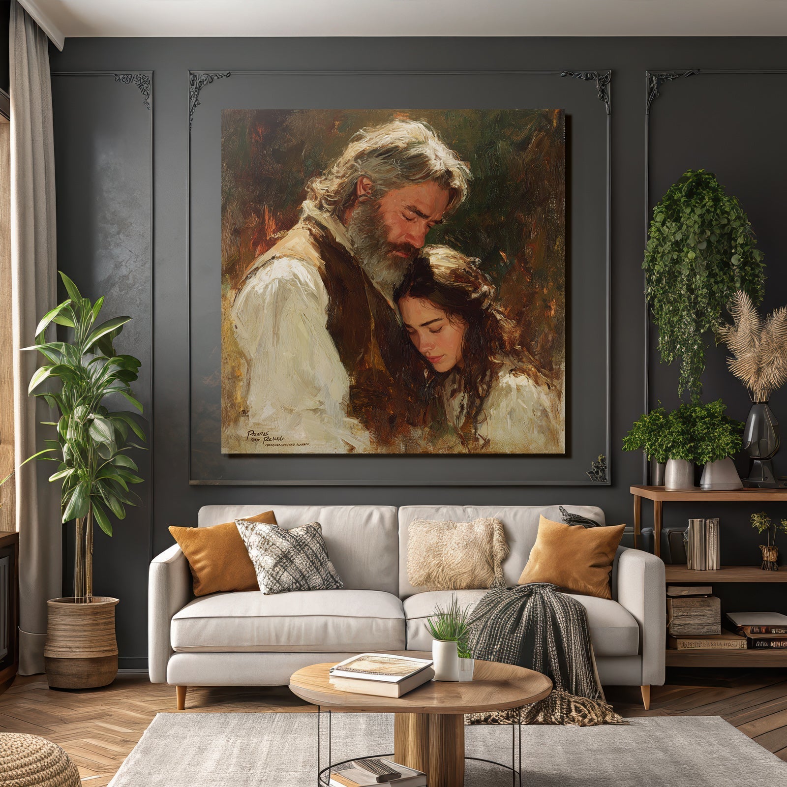 Porträts Emotionale Momente Mann Und Frau Impressionistisches Kunstwerk