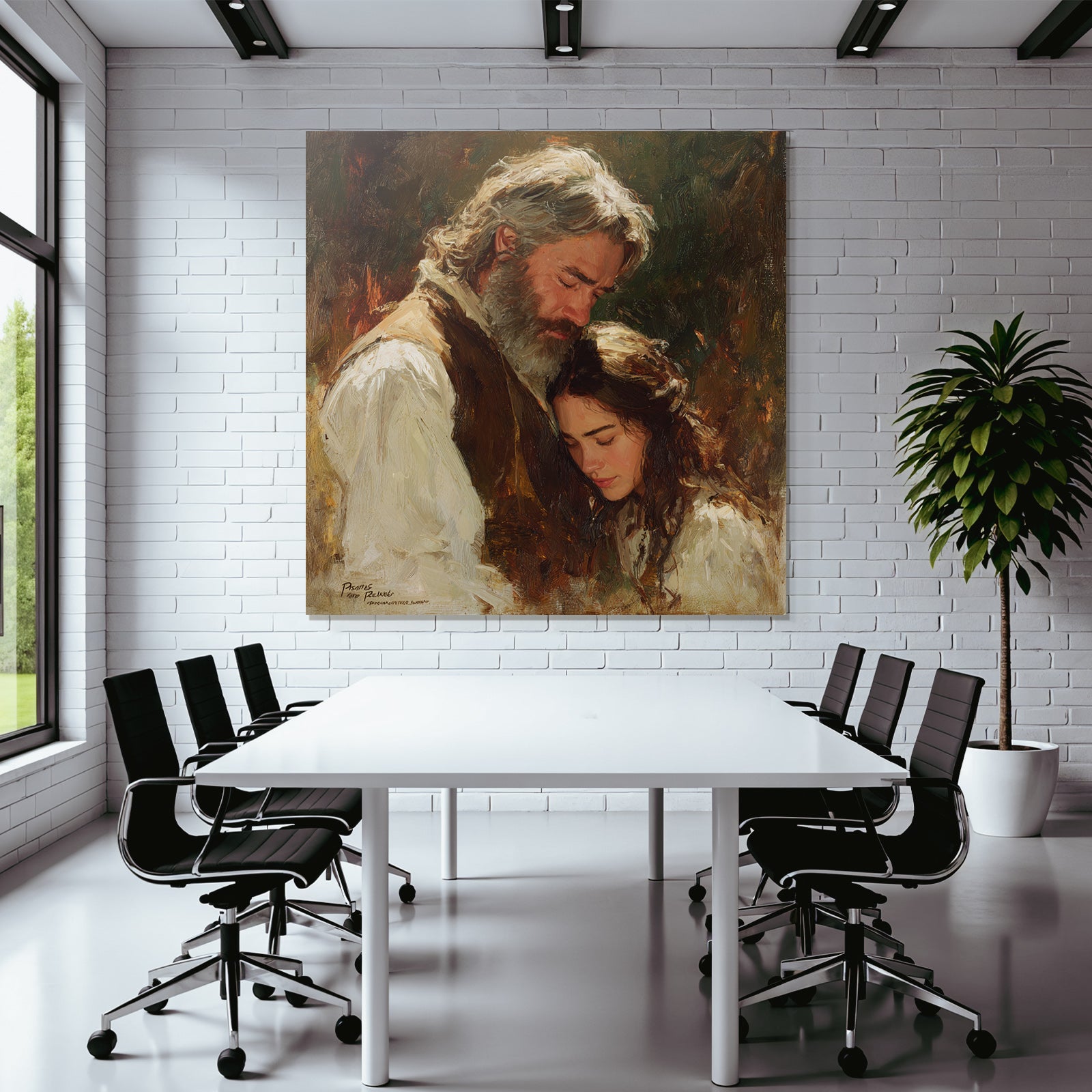 Porträts Emotionale Momente Mann Und Frau Impressionistisches Kunstwerk