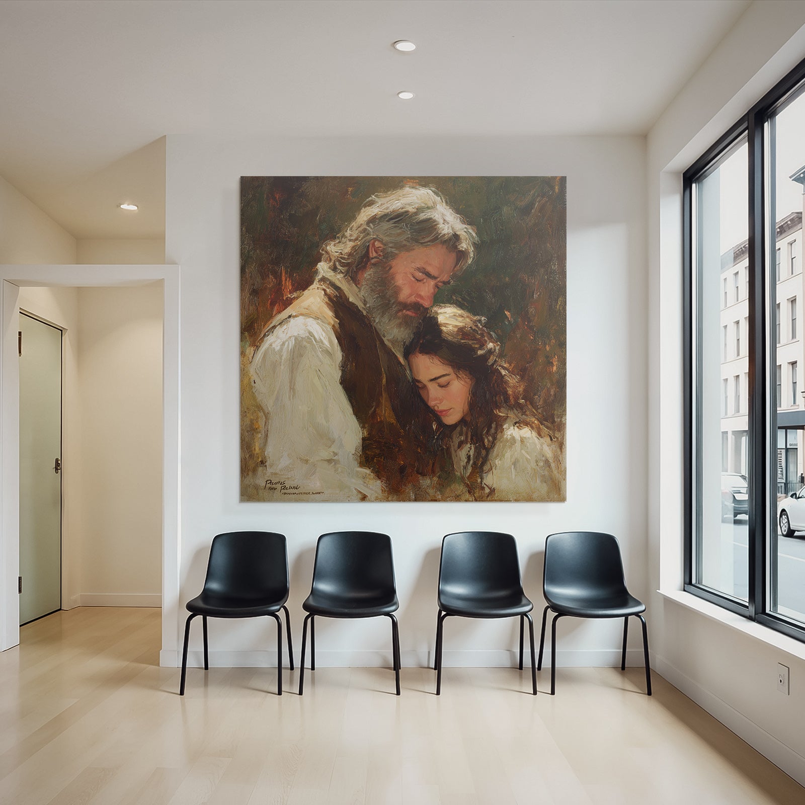 Porträts Emotionale Momente Mann Und Frau Impressionistisches Kunstwerk
