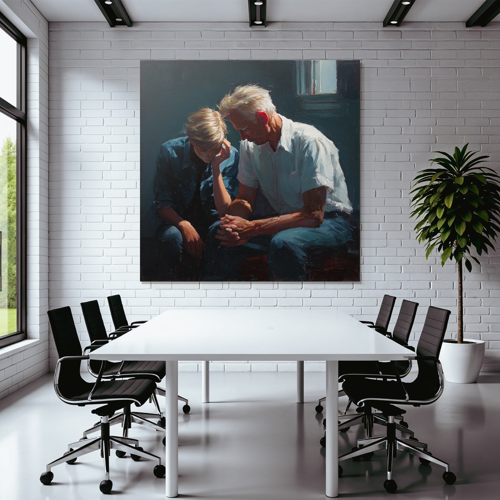 Porträts Intime Moment Zweifiguren Ernste Diskussion