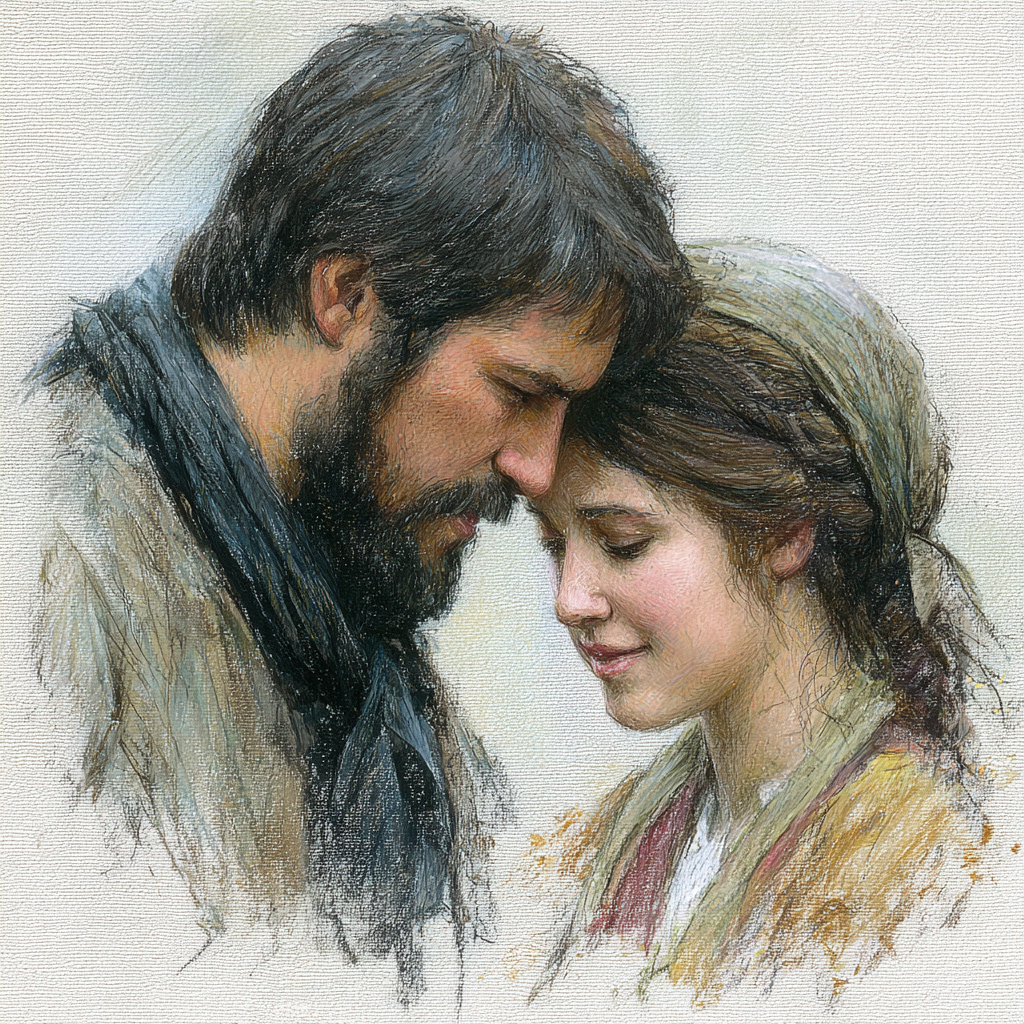 Porträts Intimes Moment Zwischen Zwei Menschen Romantische Beziehung Realismus | Liebe und Zweisamkeit | Menschen und Emotionen